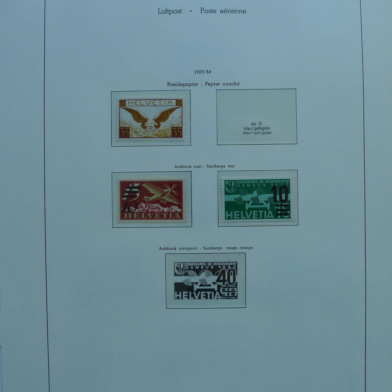 Tutti i francobolli: Sammlung Flugpost ab F1, meist postfrisch ** Kat: 1855.- – Usato da Ebikon venduto da SilvioFreund 4