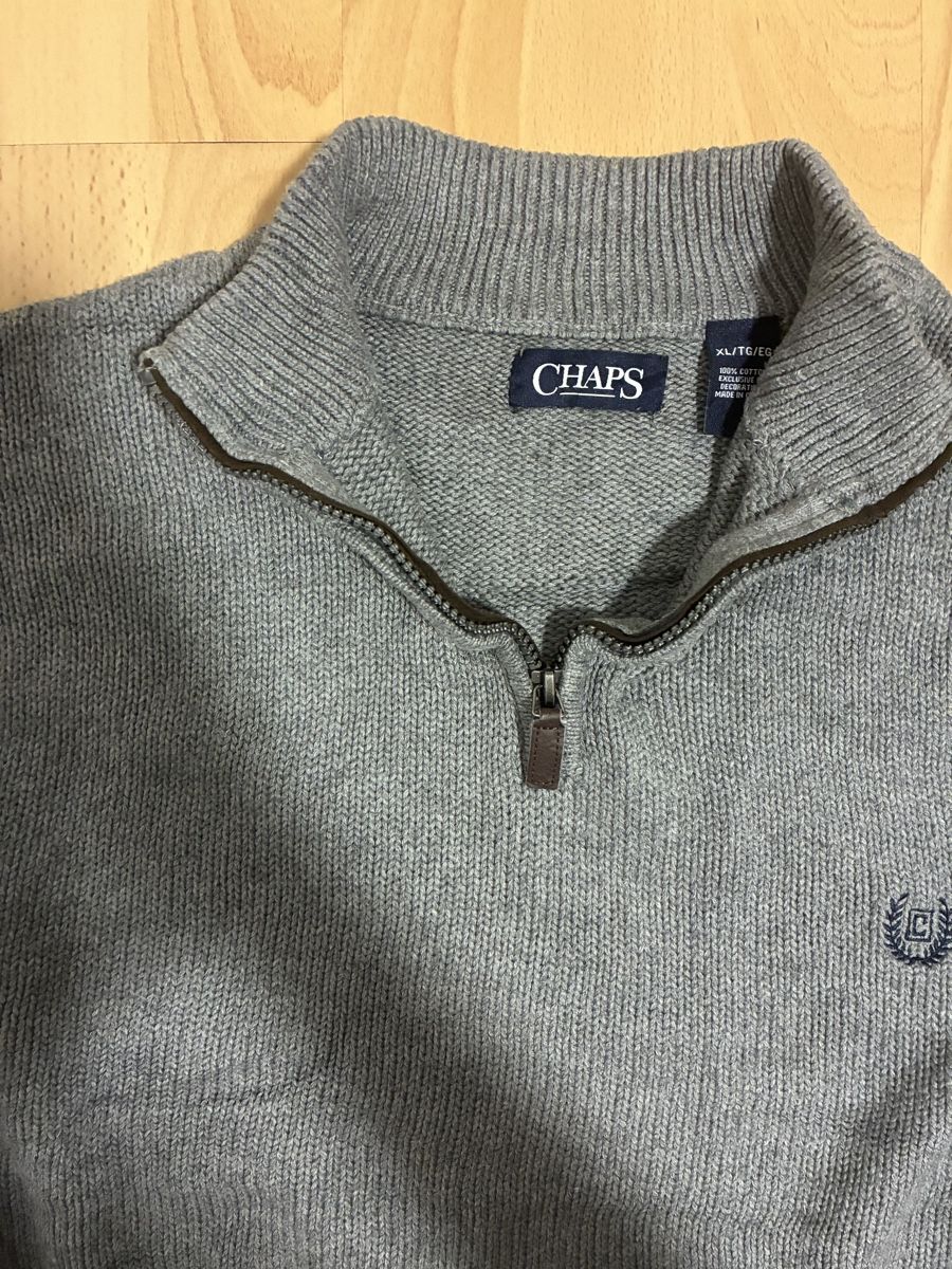 Maglioni & Felpe: Herren Pullover Chaps Reissverschluss grau Grösse XL – Usato da Möhlin venduto da cap_x66n 1