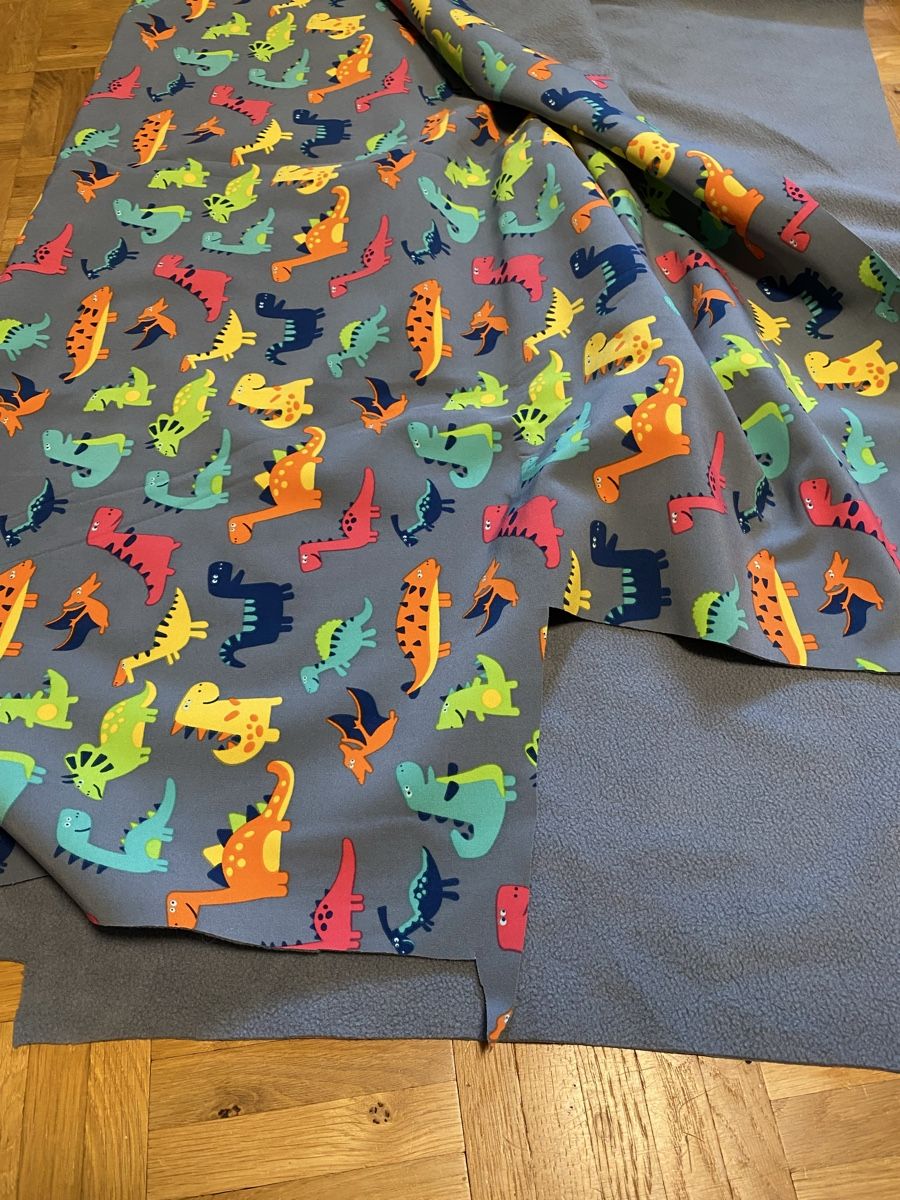 Tissus: Bunter flauschiger Softshell Dino Stoff Kinderstoff  – D'occasion à Zizers par dalaub 2