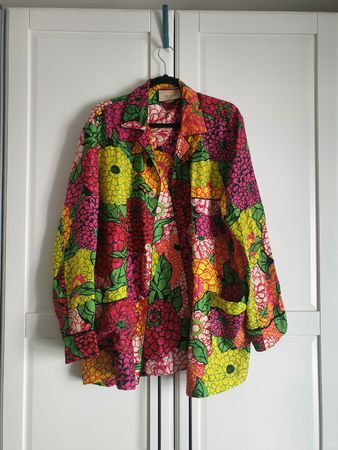 Gucci Silk Floral Shirt Jacket Multicolor Size XL