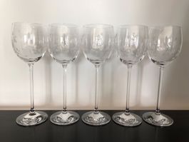 5 geschliffene Weißwein-Gläser Rotter