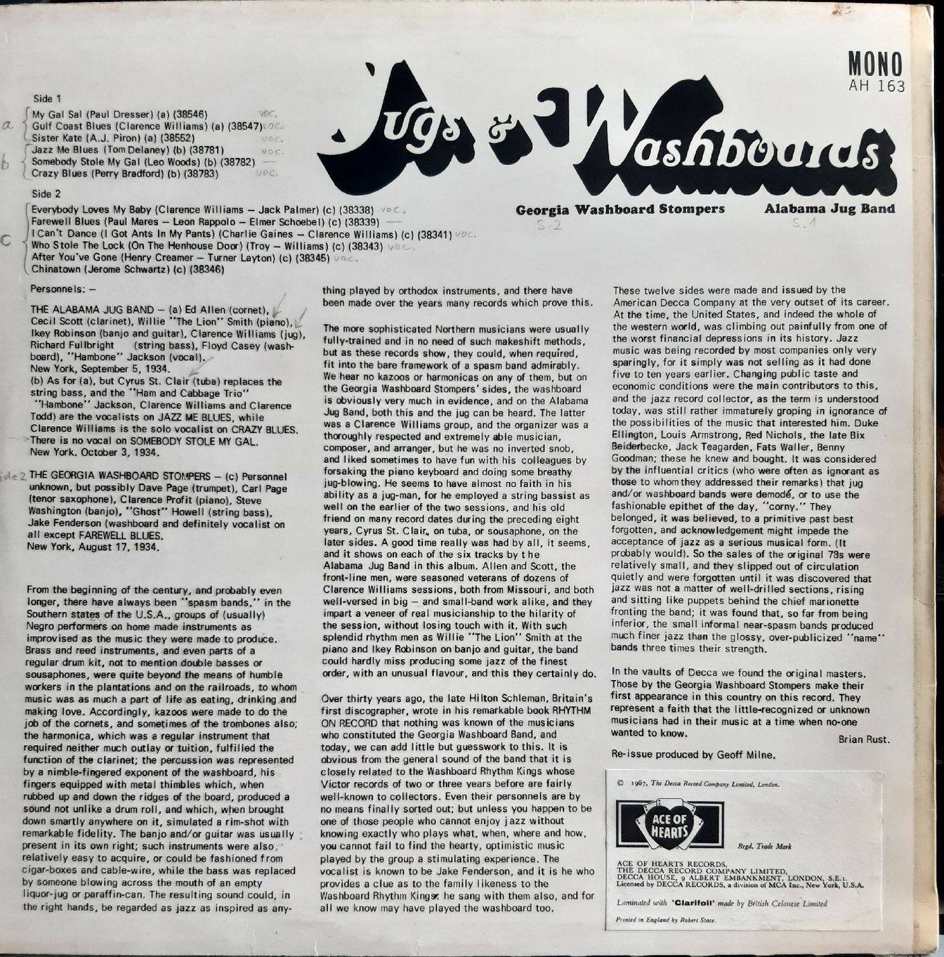 Vinyles: Jug & Washboards – D'occasion à Frick par kyb_yq8h 1