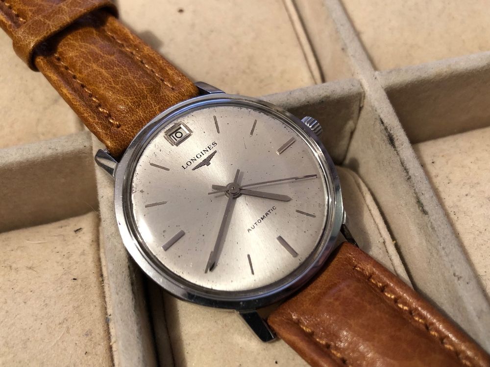 Montre Vintage BETINA Automatique Suisse - Années 1960-1979, Boîtier Doré, Bracelet Cuir Bleu
