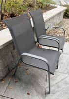 4 Gartenstühle, grau, stapelbar