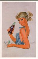 Postkarte "Pin-up. Coca-Cola".