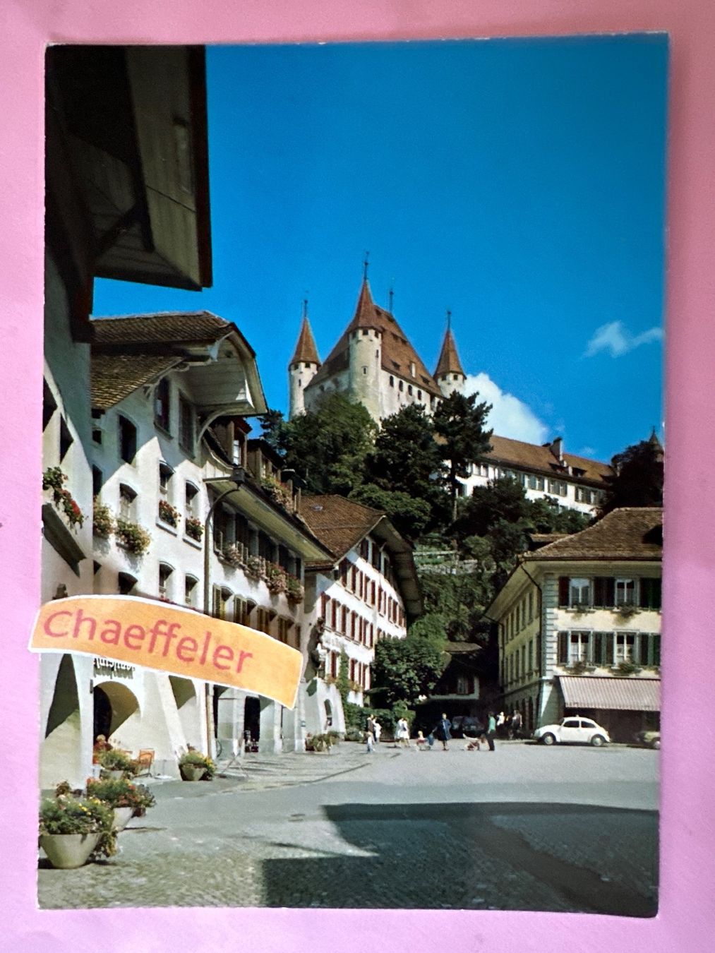 Cartes postales: 1977 Thun, Rathausplatz, Schloss – D'occasion à Zürich par Chaeffeler