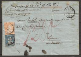 1859 : N-Brief mit Strubel Nr. 25D + 23G : KP 540.--