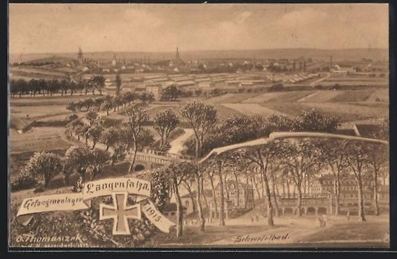 Cartoline postali: Otto Thomasczek: Langensalza, Gefangenen – Usato da Berlin venduto da bartko-reher