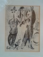 Orginal vintage Lithografie von Marc Chagall - Die Gaukler