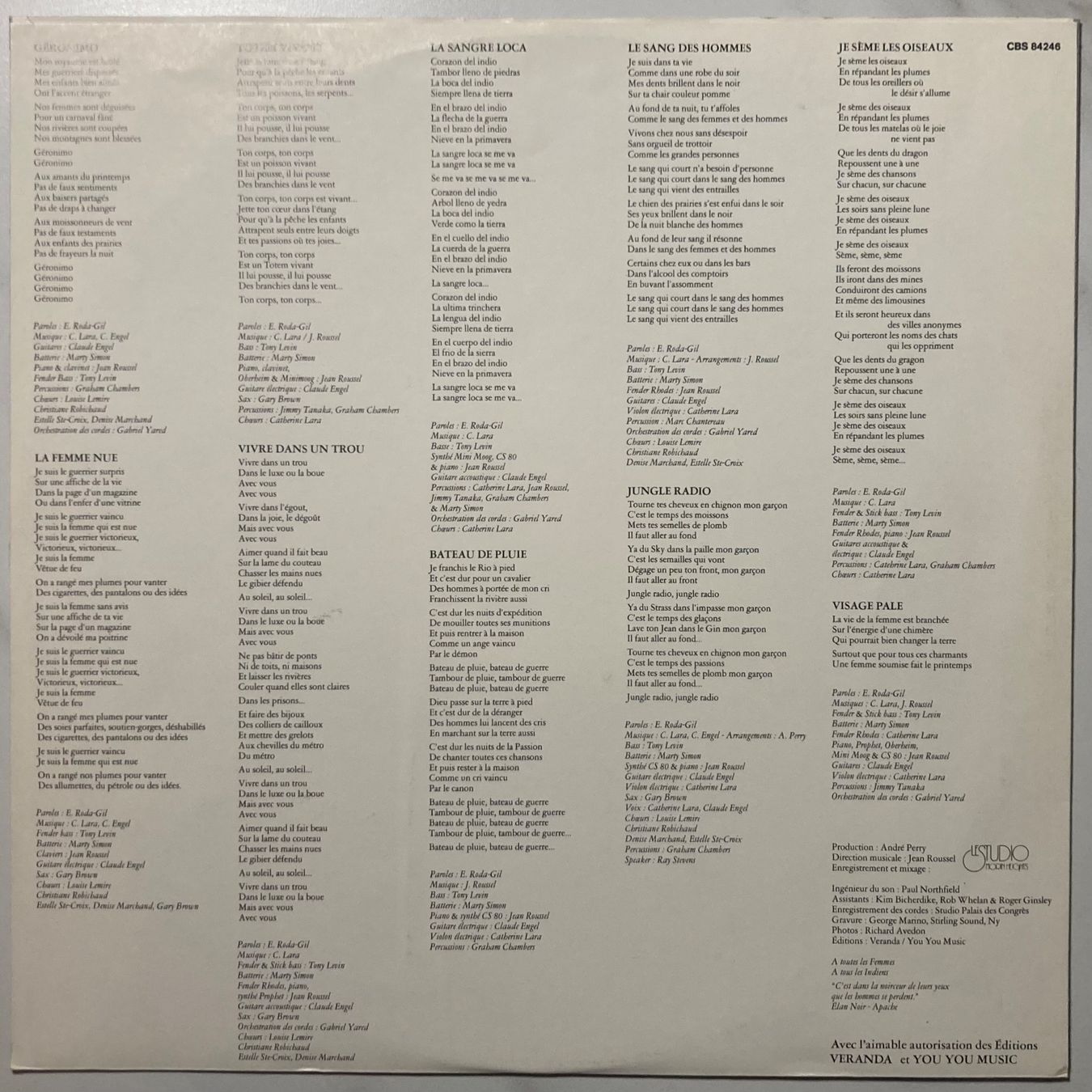 Vinyles: CATHERINE LARA - GERONIMO – D'occasion à Poliez-Pittet par Newtown-Records 2