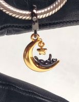 Charm Katze im Mond für Armband.