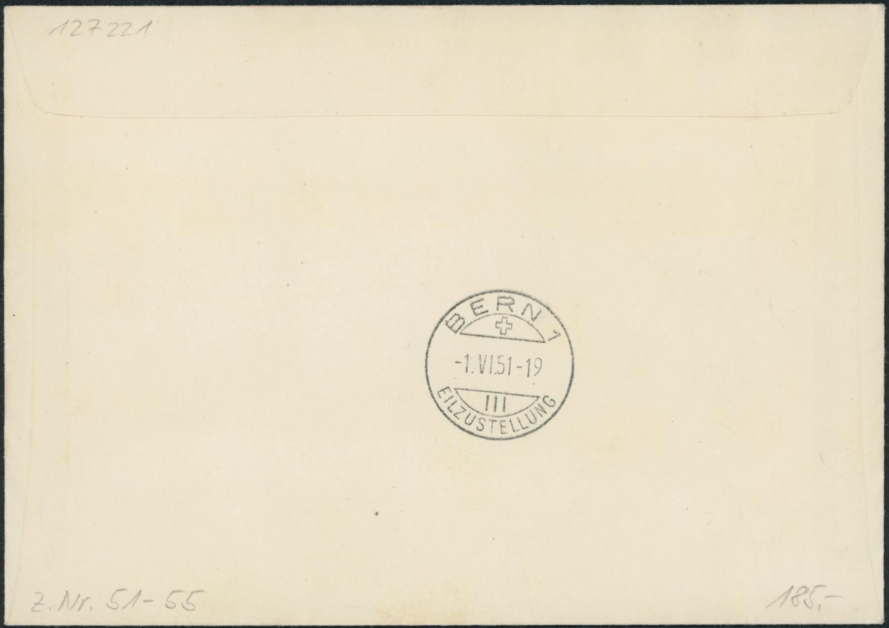 Tutti i francobolli: 1951 - Pro Patria - FDC ET – Usato da Schindellegi venduto da leecollect 1