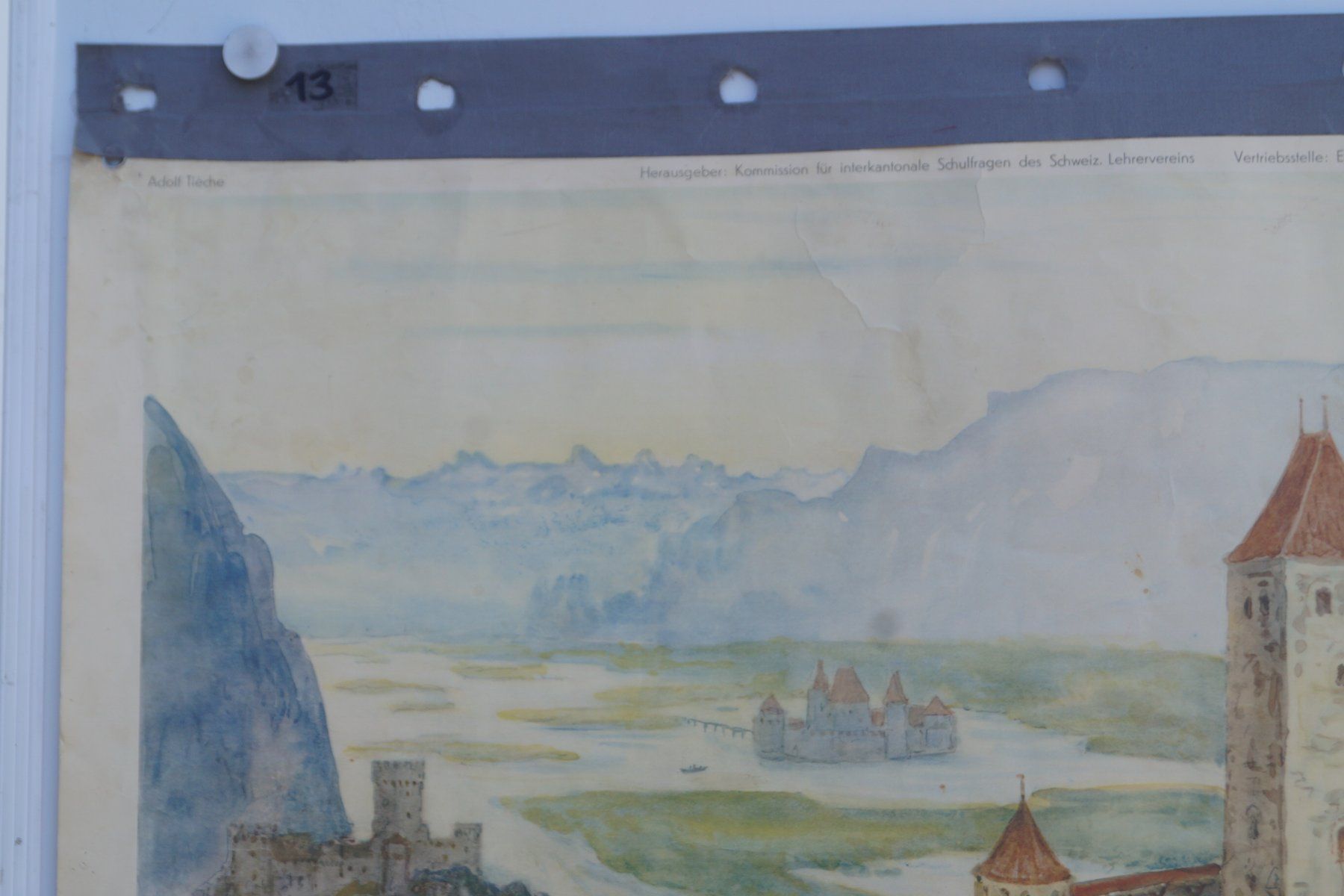 Foto & Immagini: Schulwandbild  Burg Adolf Tièche 1950 B= %%%%%%%%%%%%%%%%%%% – Usato da Härkingen venduto da sammelbecken 1