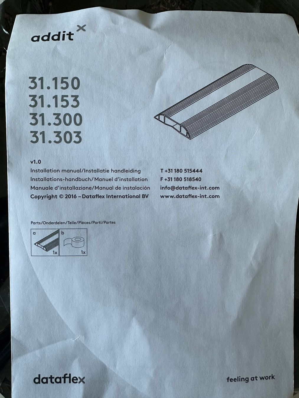 Cavi: Kabelabdeckung, 150cm,Marke Addit Dataflex – Nuovo (secondo la descrizione) da Volketswil venduto da Zapplight 1