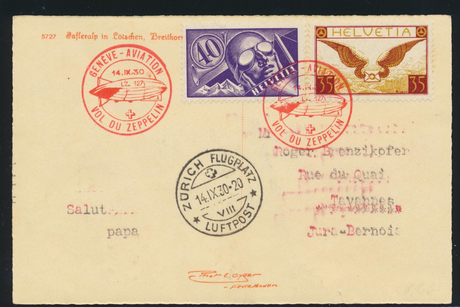 Tutti i francobolli: Zeppelin-Flug 1930 – Usato da Roggwil BE venduto da Stampdealer3
