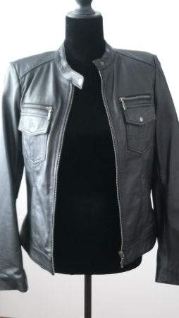 Schwarze Damen Lederjacke Gr. 36 von Madeleine