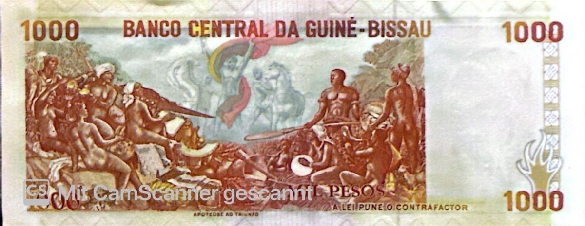 Banknoten: Guinea-Bissau 1000 Pesos 1990 – Neu (gemäss Beschreibung) aus Madiswil von Bilranis1071 1