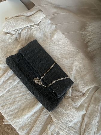 Clutch Tasche schwarz geflochten mit Kette. Neu!!