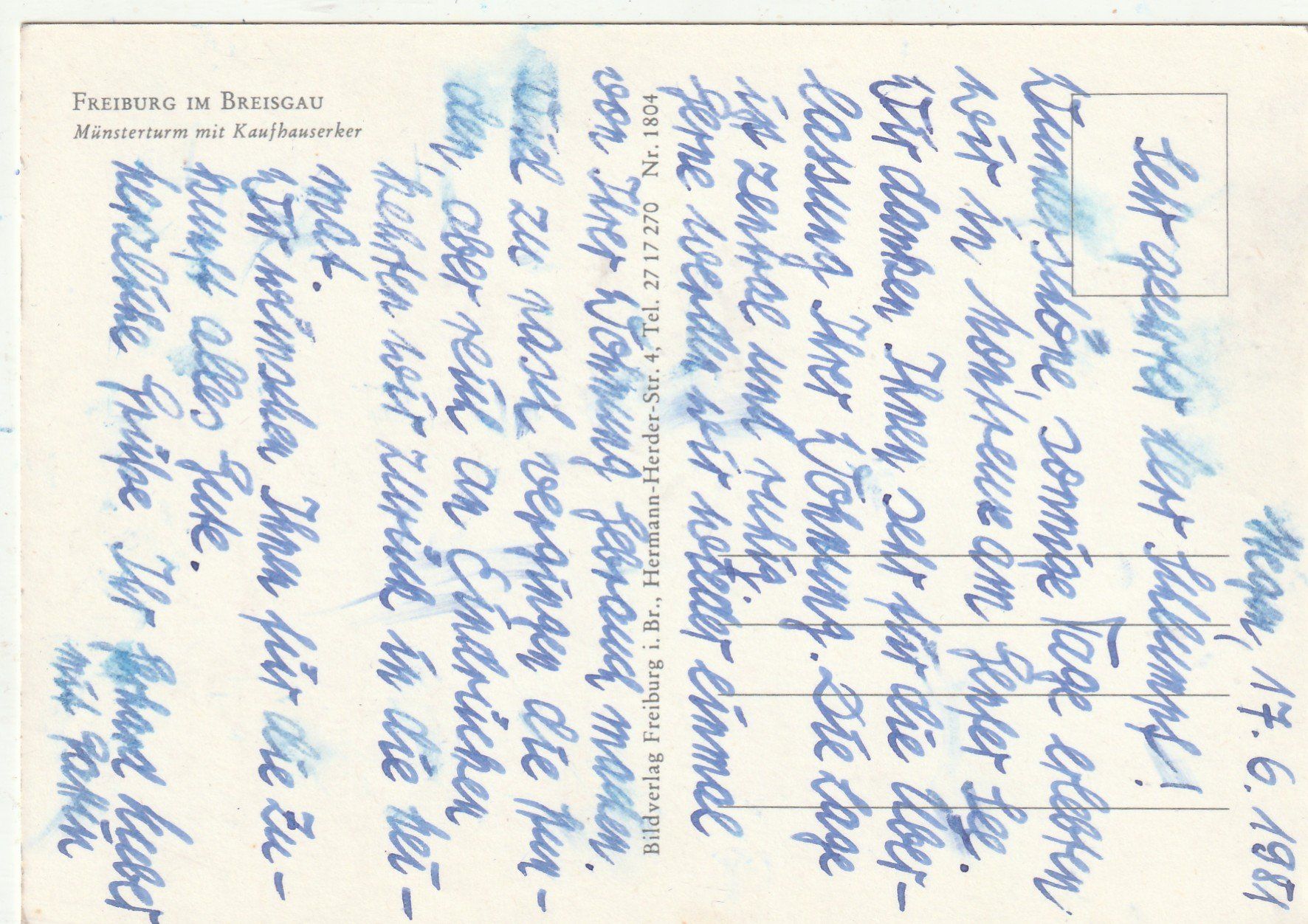 Cartoline postali: Freiburg im Breisgau – Usato da Lumbrein venduto da made02 1