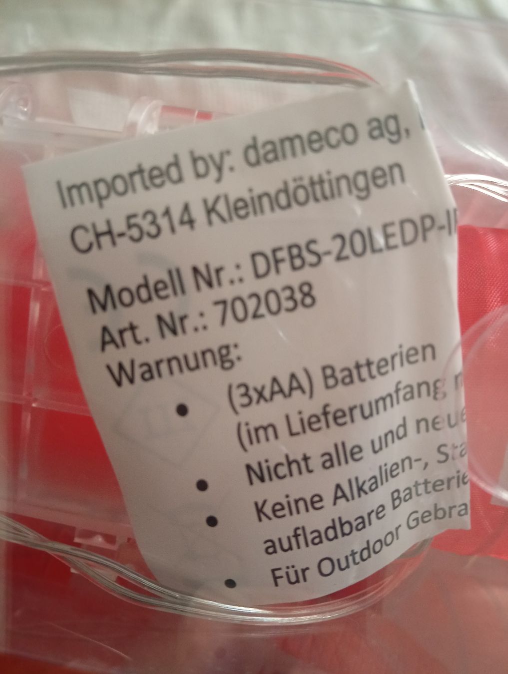 Ghirlande e barre luminose: Lichterkette Schweiz 1.August, WM  – Nuovo e nell'imballaggio originale da Winterthur venduto da pjuma01 1