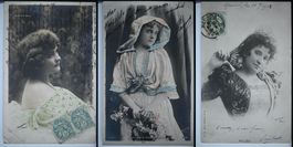 Stars — 1903 — 3 AK/CPA — Artistes françaises