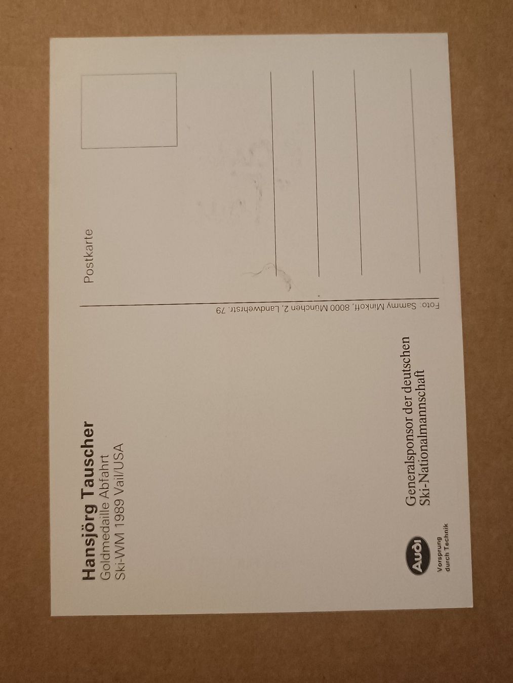 Autografi: Hansjörg Tauscher - handsignierte alte Karte – Usato da Menziken venduto da Artographs 1
