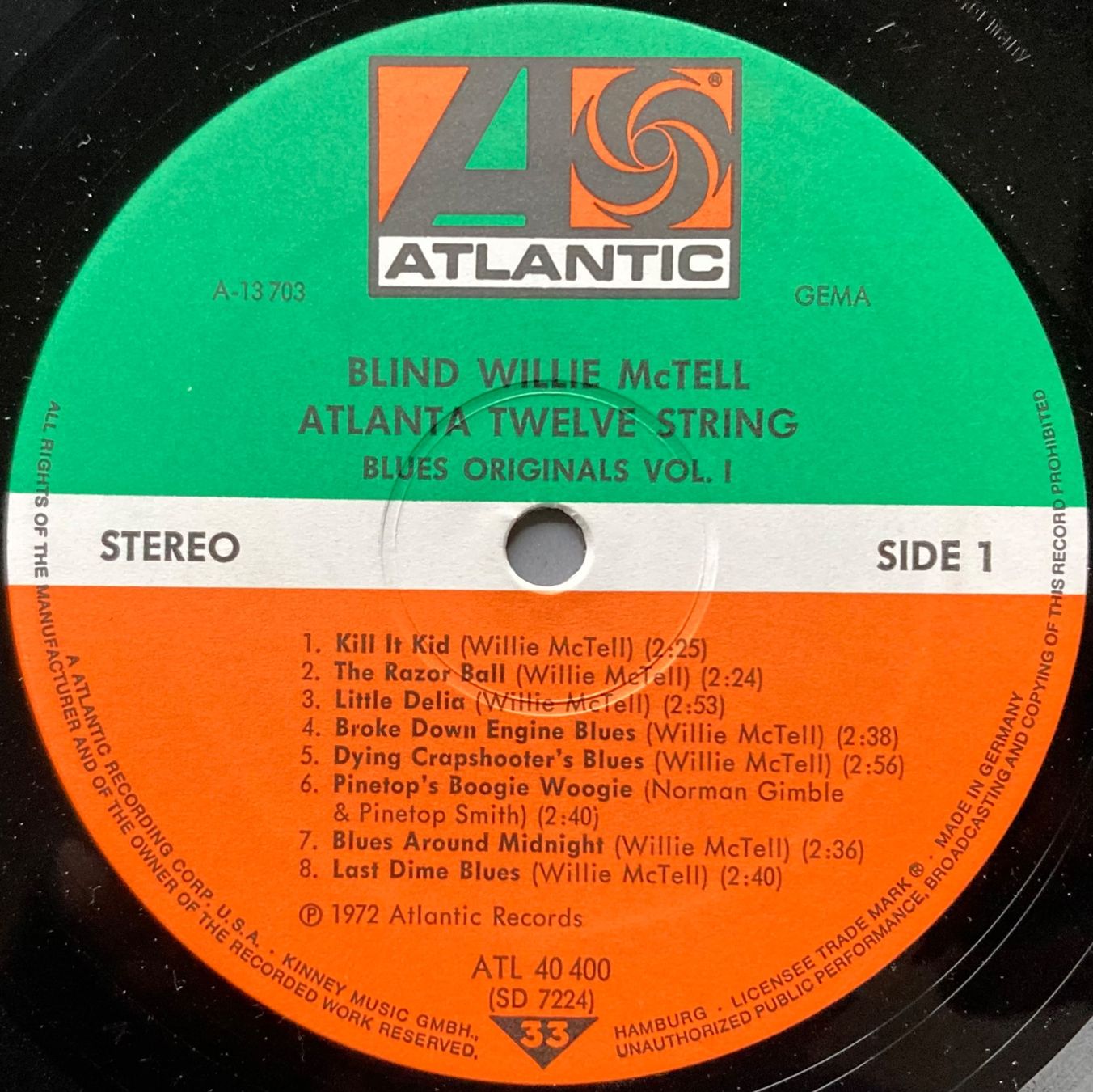 Schallplatten: BLIND WILLIE MCTELL - ATLANTA TWELVE STRING – Gebraucht aus Poliez-Pittet von Newtown-Records 2