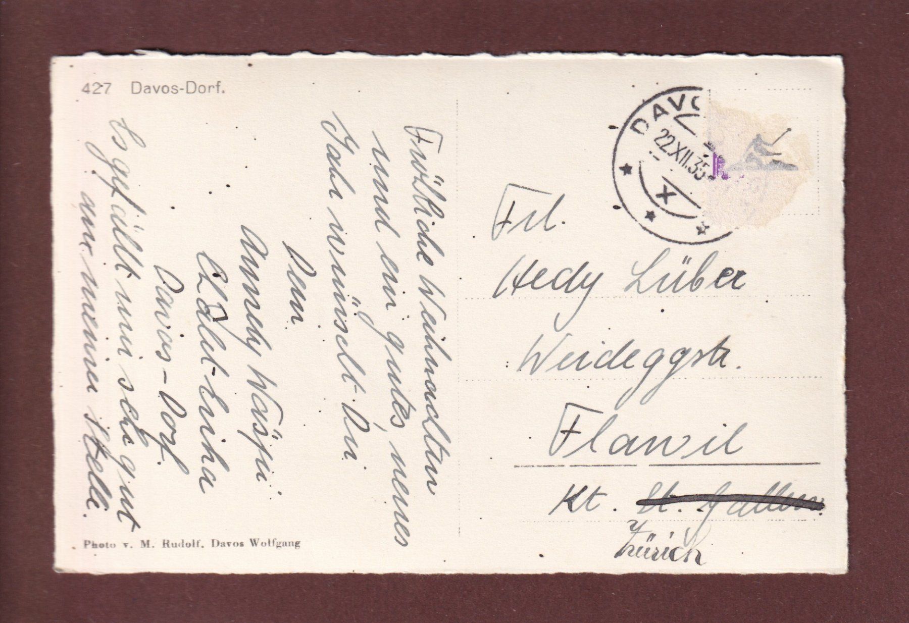 Cartes postales: DAVOS-DORF - 1935 – D'occasion à Pully par nicecards 1
