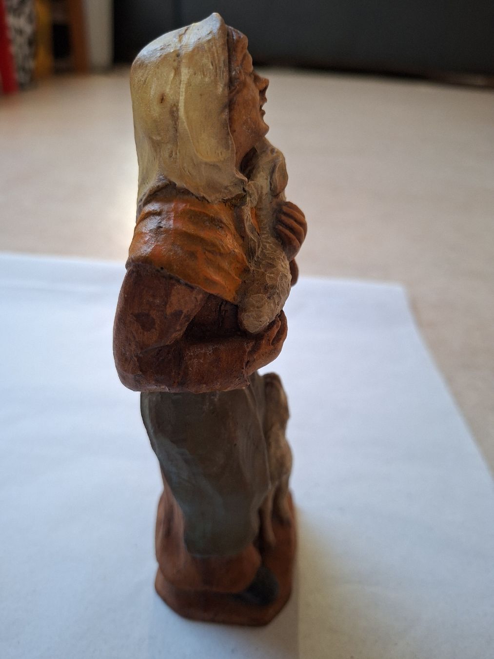 Figuren: Krippefigur Frau mit Lamm handgeschnitzt ca. 18 cm – Gebraucht aus Klingnau von vollmond36 3