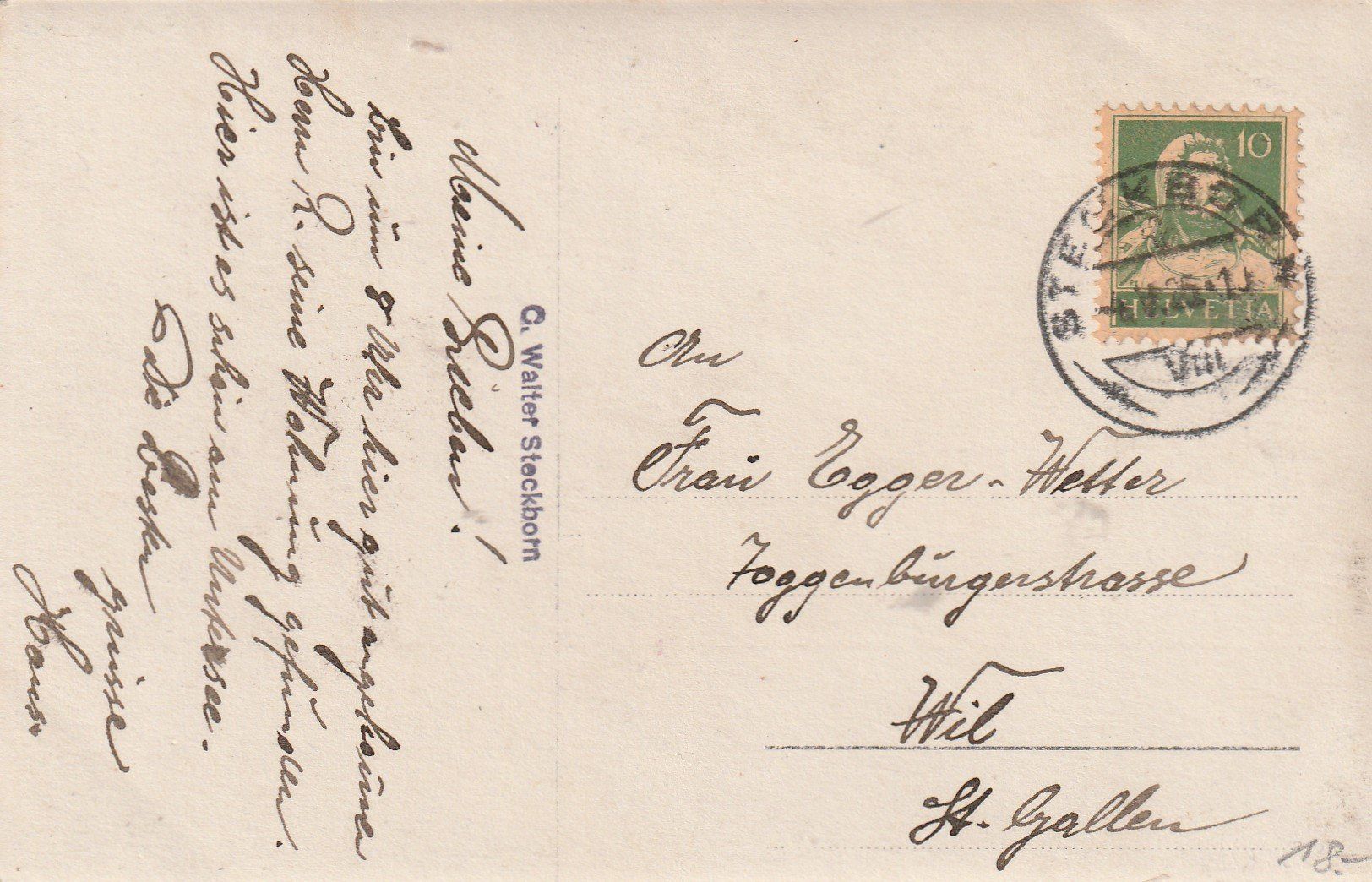 Ansichtskarten: Steckborn-Karte gelaufen 1925 – Gebraucht aus uttwil von Koehlerfred 1