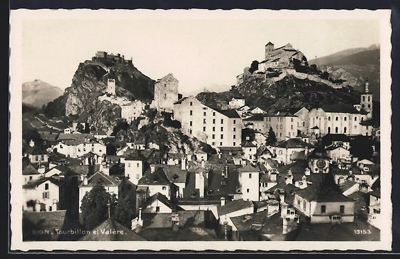 Cartoline postali: AK Sion, Tourbillon et Valère – Usato da Berlin venduto da bartko-reher