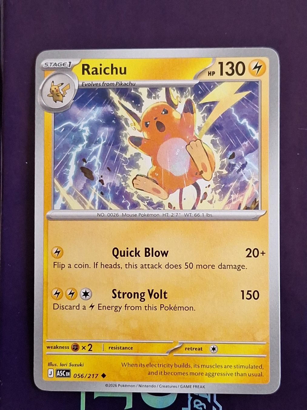 Pokémon Sammelbilder & Trading cards: Raichu - Pokemon Ascended Heroes – Gebraucht aus Altstätten SG von GGsGameshop