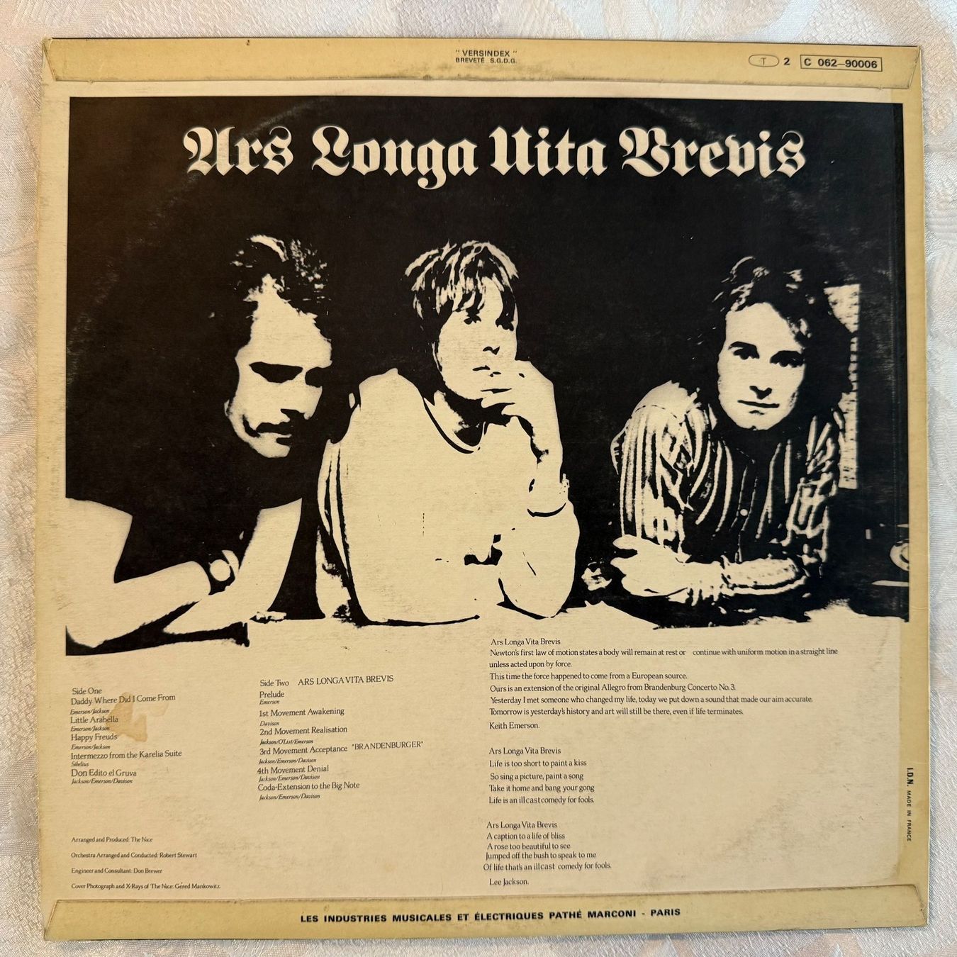 Schallplatten: THE NICE - "ARS LONGA VITA BREVIS" – Gebraucht aus Zürich von fehlton 1