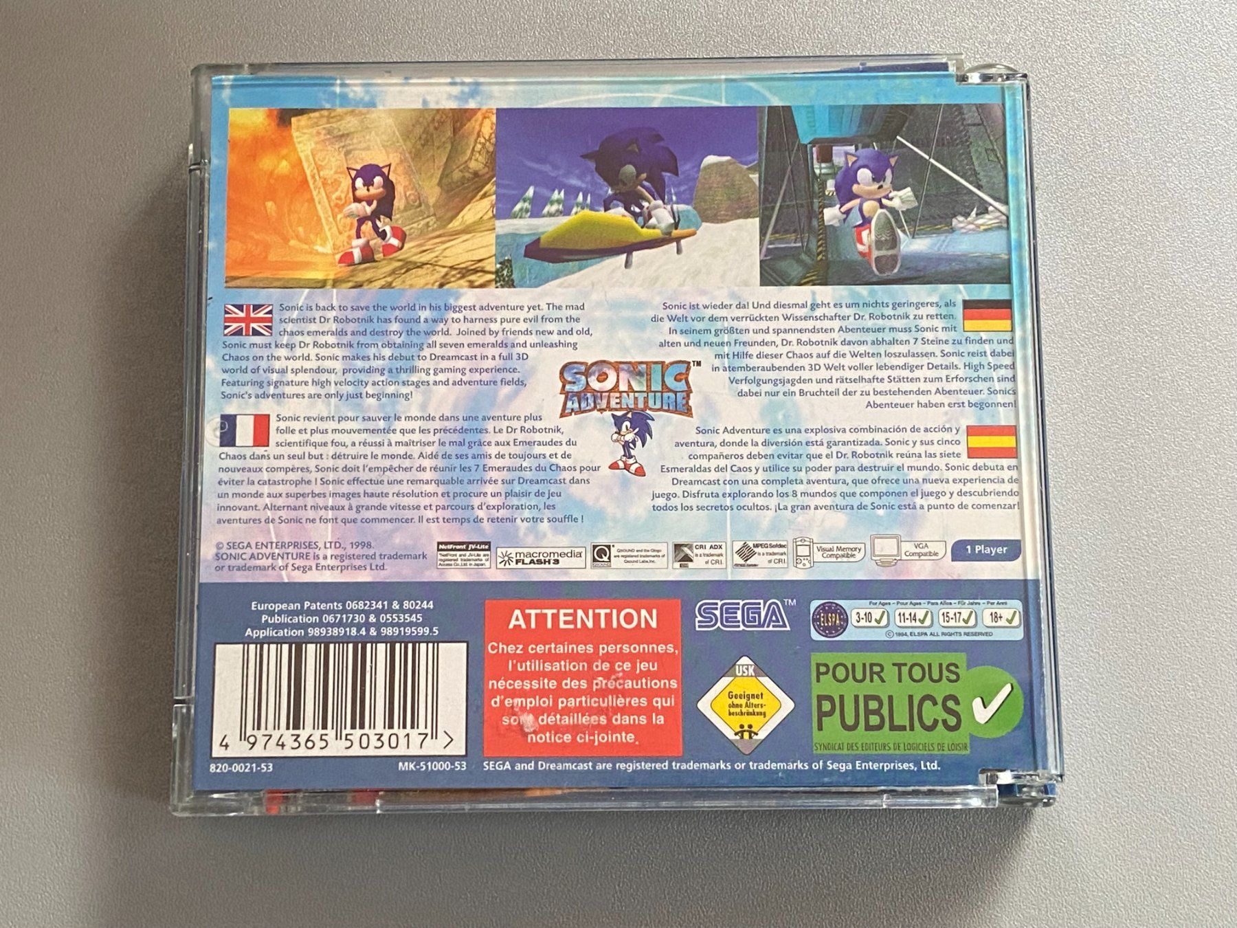 Sega Spiele: Sonic Adventure - Sega Dreamcast – Gebraucht aus Rivera von  1
