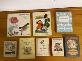 8 alte Kinderbücher, Geschichten, Bilder, Värsli, Liedli