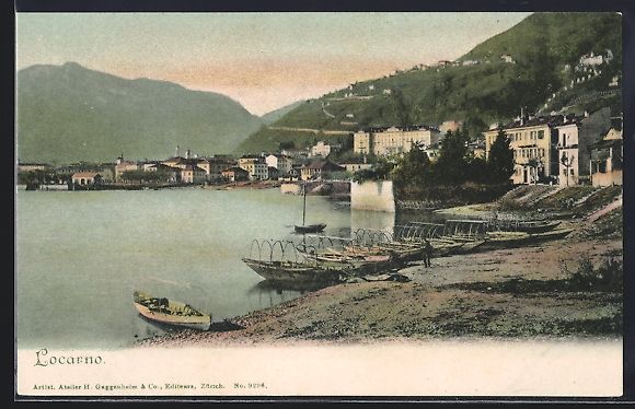Cartes postales: AK Locarno, Boote am See-Ufer – D'occasion à Berlin par bartko-reher