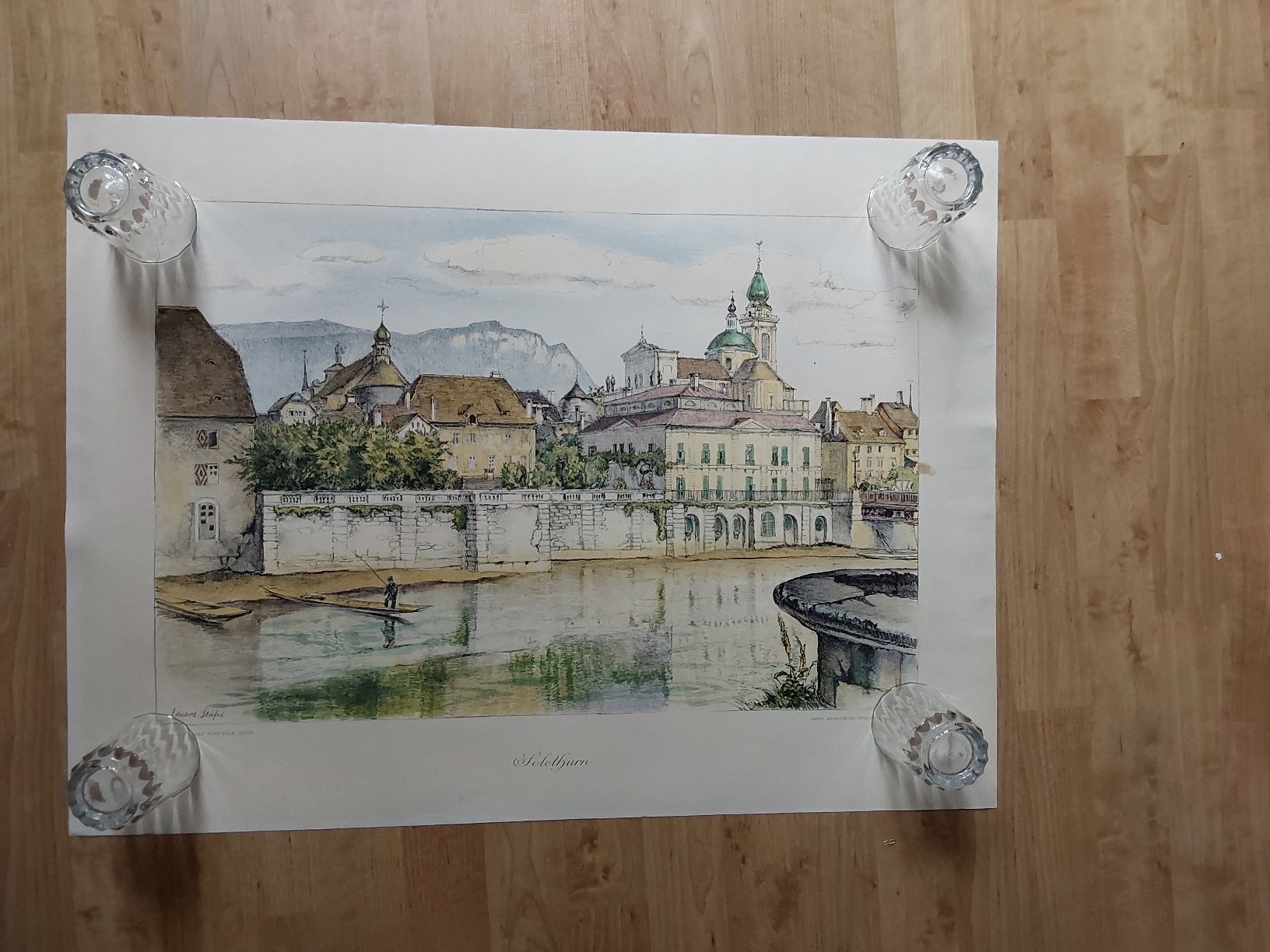 Grafica & Litografie: Solothurn Eduard Stiefel 85x77 cm Lithographie  – Usato da Steinach venduto da Chilli1957 4