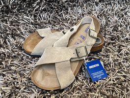 Birkenstock, Tulum, Veloursleder, Gr. 40, Softfussbett, NEU
