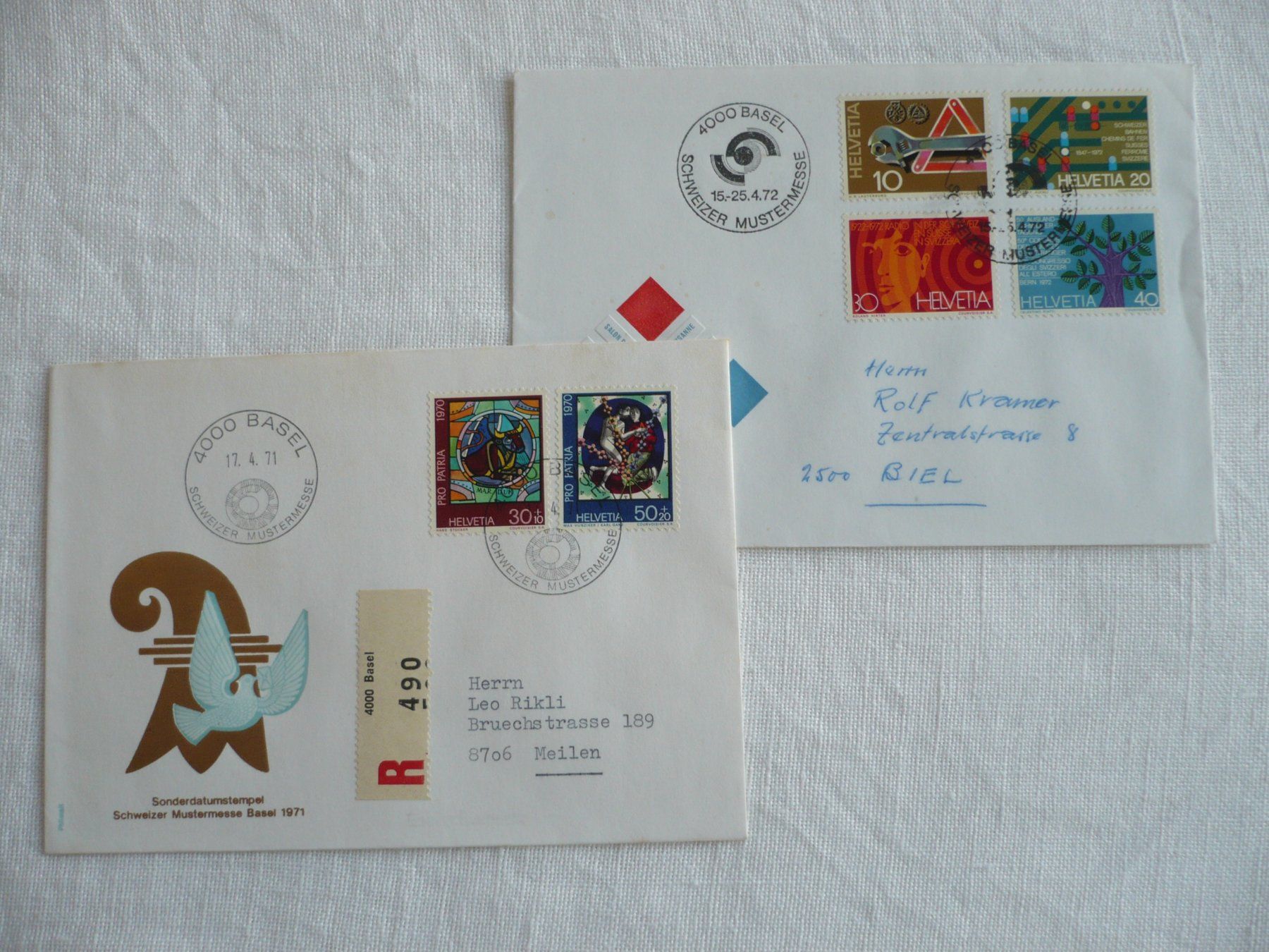 Tutti i francobolli: 1971 / 72 2 Belege MUBA – Usato da Zürich venduto da saltandpepper008