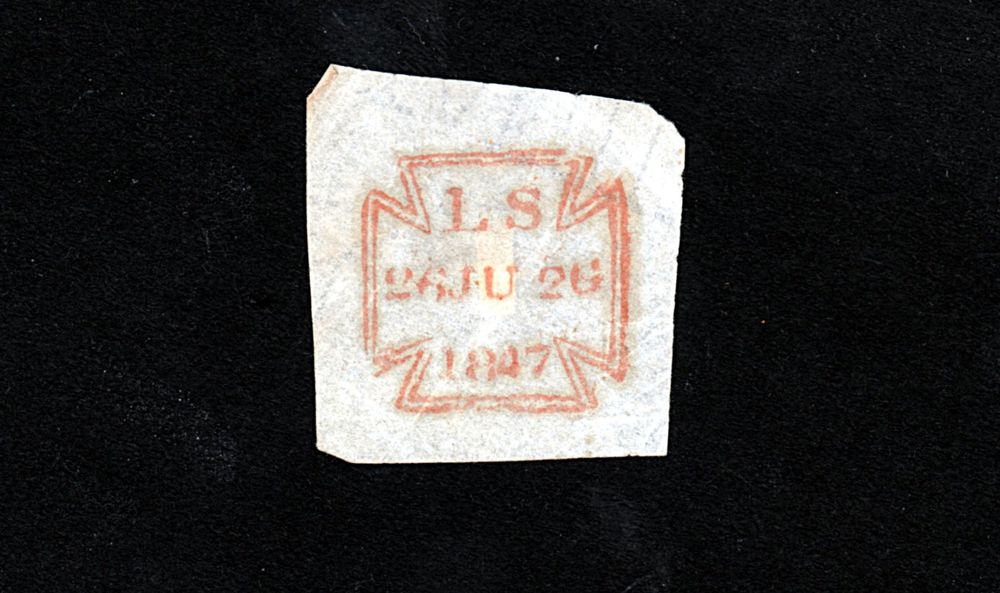 UK 1847 Pré philatélique Cachet Croix de Malte sur fragment (D #39 occasion