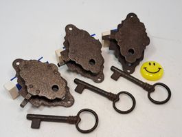 3 Möbel Schlösser mit Schlüssel, DM3cm, DLS (LOT3042#MBS3)