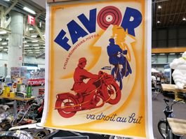 affiche originale motos FAVOR France 1929 oldtimer motorrad