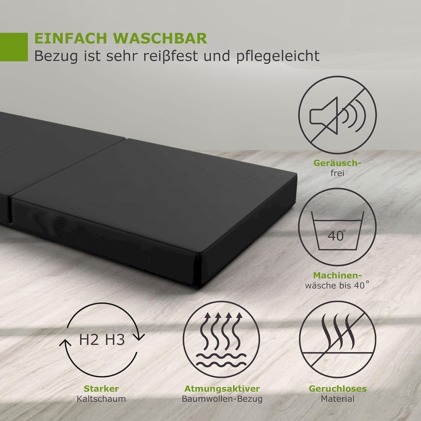 Materassi: Faltbare Matratze 110x190x12cm grau – Nuovo e nell'imballaggio originale da Bottighofen venduto da zaap 6