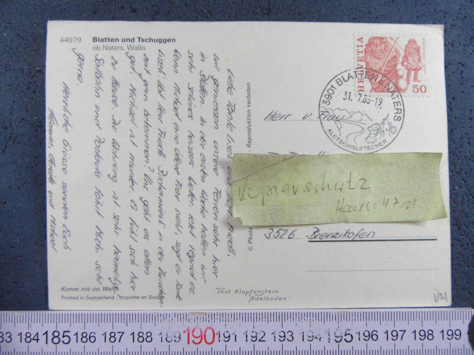 Cartoline postali: BLATTEN - TSCUGGEN VS AK OB NATERS – Usato da Ettingen venduto da Hausi4711 1