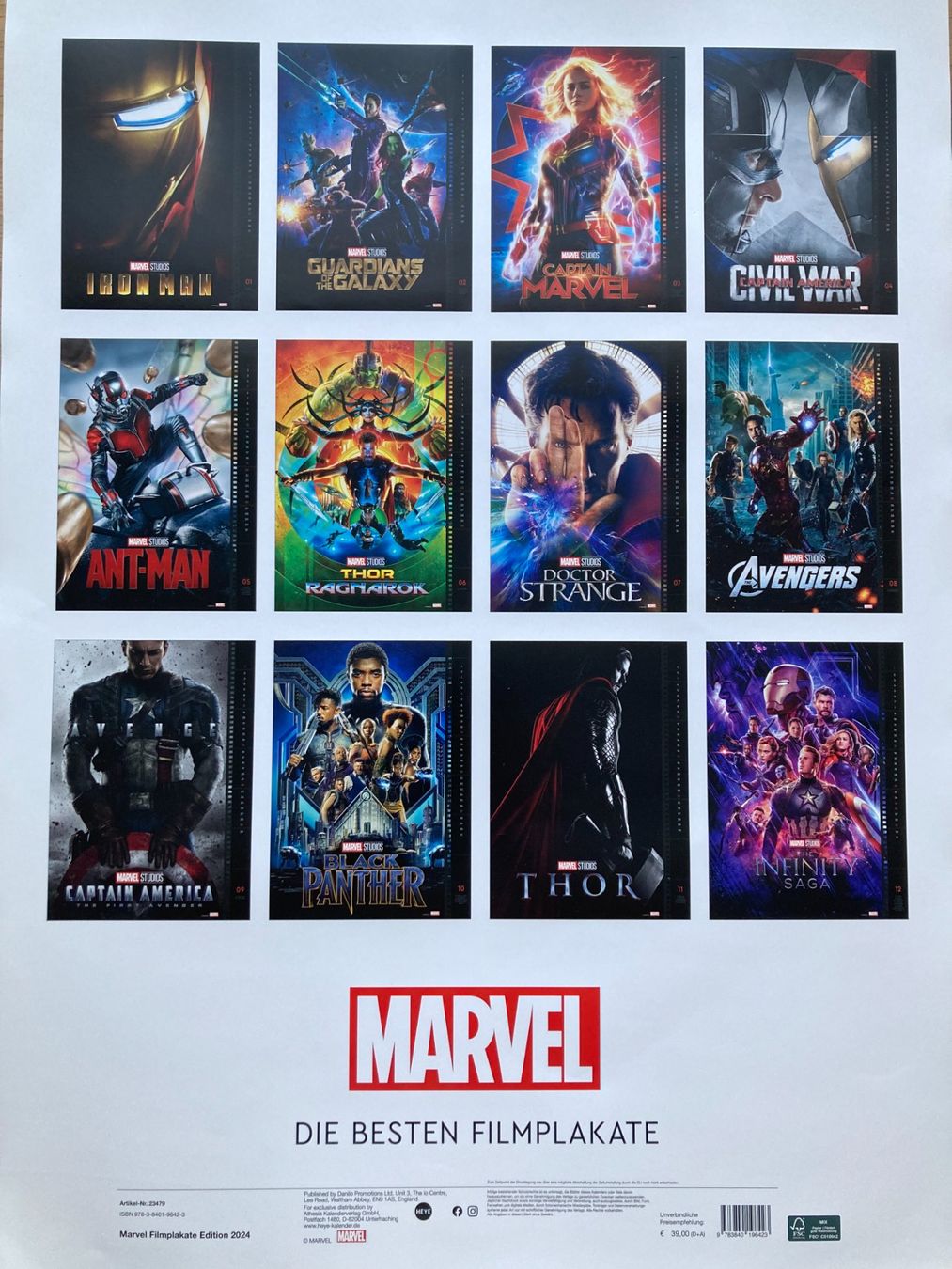 Calendari: Marvel Filmplakate Kalender 2024 – Usato da Chur venduto da silbermond917 1