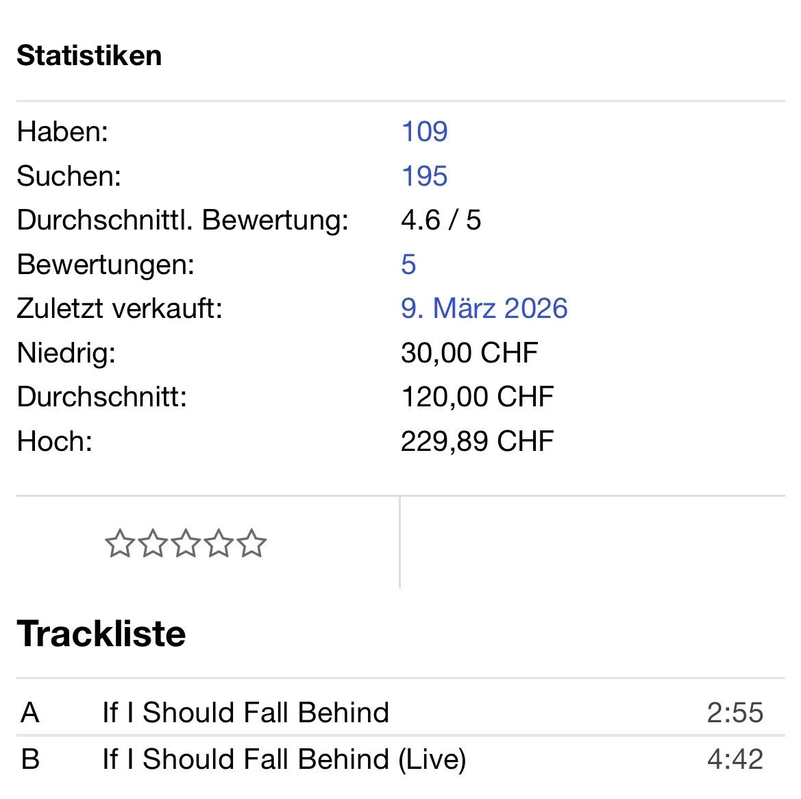 Schallplatten: Bruce Springsteen. 1992. If I Should Fall Behind – Gebraucht aus Faulensee von Mizuno06 5