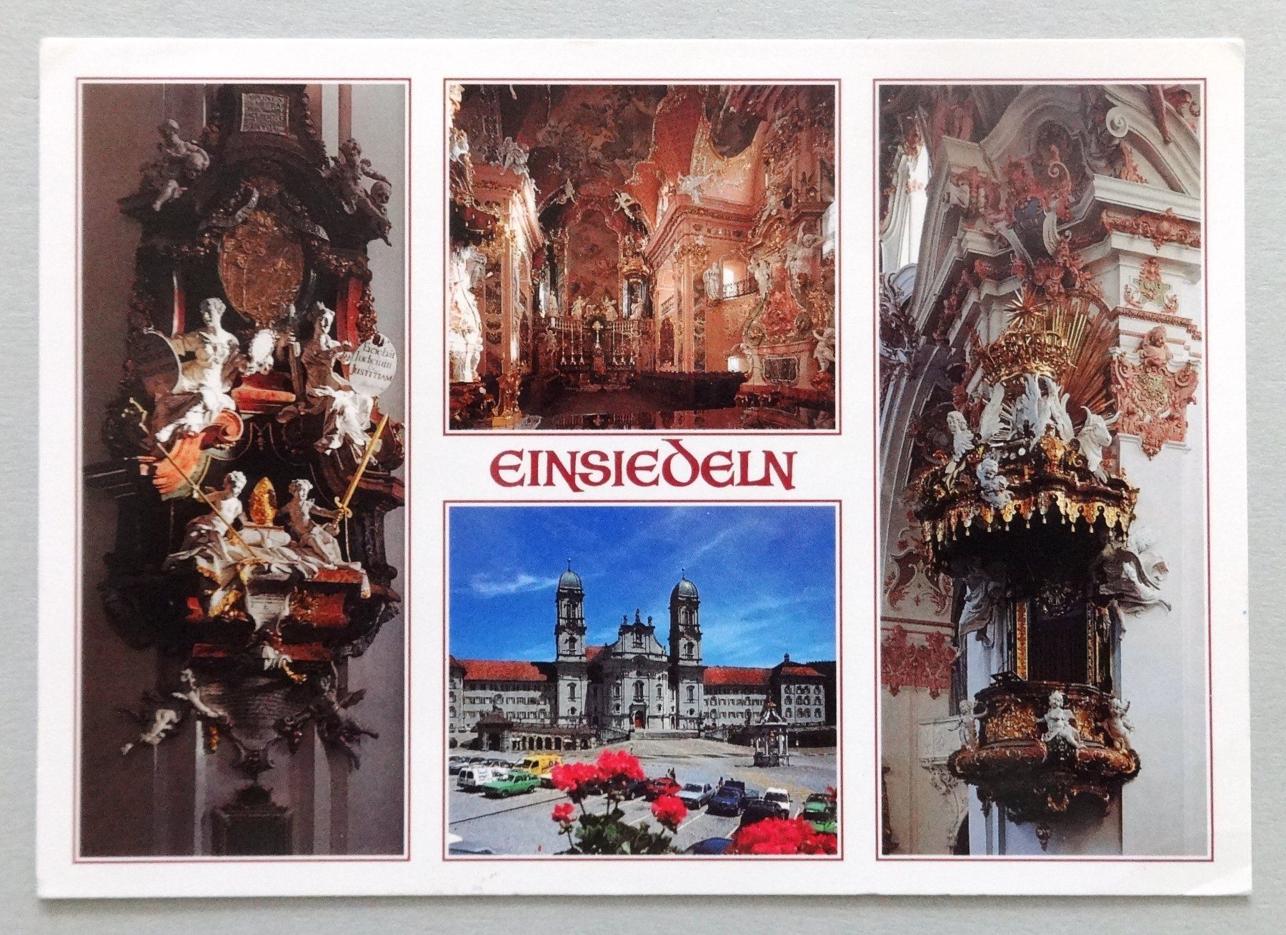 Ansichtskarten: Einsiedeln, Klosterkirche – Gebraucht aus Fétigny von Billy2miny