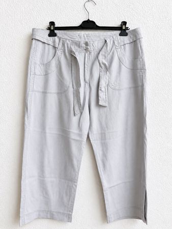 ☀️ Sommerhose Leinen/Viscose hellgrau Gr. 44 wie neu