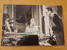 Magda Schneider / W. Forst, Original Autogramme auf Foto s/w
