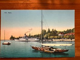 Postkarte Rolle mit Schiff  ungelaufen Litho  (P465)